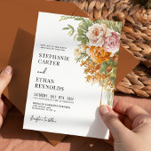 Invitation Rustic Terracotta Blush Floral Boho Wedding 