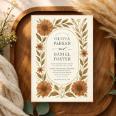 Invitation Rustic Terracotta Boho Floral Wedding