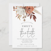 Invitation Rustic Terracotta Florals Trente Anniversaire (Devant)