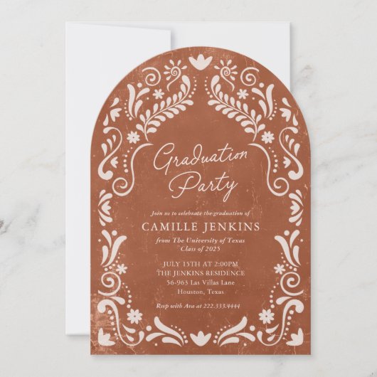 Invitation Rustic Terracotta Talavera (Devant)