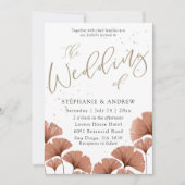 Invitation Rustic Terracotta Watercolor Botanical Wedding (Devant)