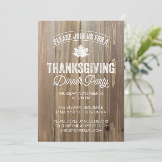 Invitation Rustic Thanksgiving (Debout devant)
