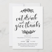 Invitation Rustic Thanksgiving (Devant)