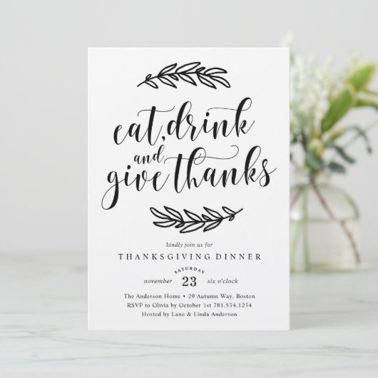 Invitation Rustic Thanksgiving (Debout devant)