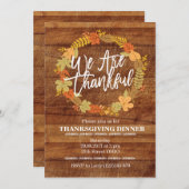 Invitation Rustic Thanksgiving Diner (Devant / Derrière)