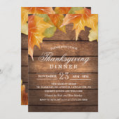 Invitation Rustic Thanksgiving Diner (Devant / Derrière)