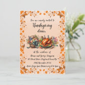 Invitation Rustic Thanksgiving Diner (Debout devant)