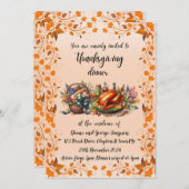 Invitation Rustic Thanksgiving Diner (Devant / Derrière)