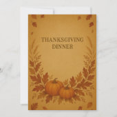 Invitation Rustic Thanksgiving Diner | Citrouille (Devant)