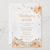 Invitation Rustic Thanksgiving Diner Party (Devant)
