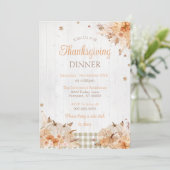 Invitation Rustic Thanksgiving Diner Party (Debout devant)