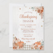 Invitation Rustic Thanksgiving Diner Party (Devant)