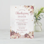 Invitation Rustic Thanksgiving Diner Party (Debout devant)