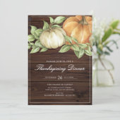 Invitation Rustic Thanksgiving Pumpkin Dinner (Debout devant)