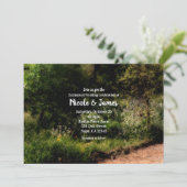 Invitation Rustic Trail Floral Enchanted Forest Wedding RSVP (Debout devant)