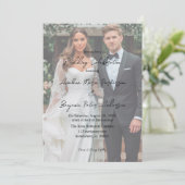 Invitation Rustic Tree Bark Heart Gradient Photo Mariage (Debout devant)