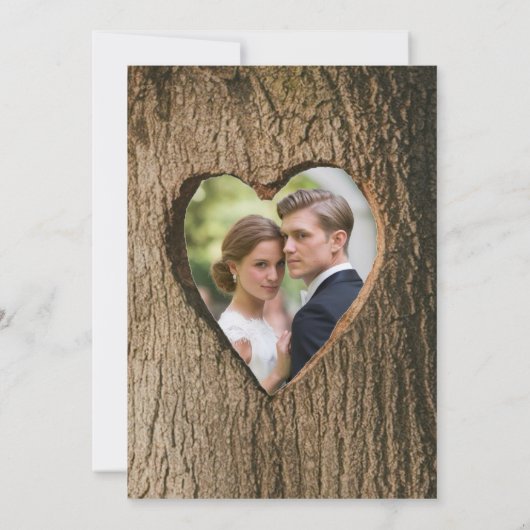 Invitation Rustic Tree Bark Mariage Dîner de répétition photo (Dos)