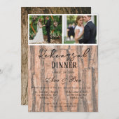 Invitation Rustic Tree Bark Mariage Dîner de répétition photo (Devant / Derrière)