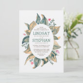 Invitation Rustic Tree Gold Feuille Mariage de automne de jar (Debout devant)