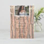 Invitation Rustic Tree Heart Photo Lights Bridesmaich Déjeune (Debout devant)