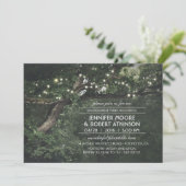 Invitation Rustic Tree String Lights Forest Engagement Party (Debout devant)