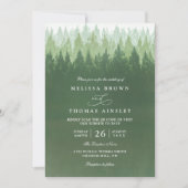 Invitation Rustic Trees Pine Forest  Elegant QR Code Wedding (Devant)