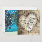 Invitation Rustic Tropical Beach Destination Mariage (Devant)