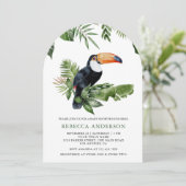Invitation Rustic Tropical Jungle Cute Toucan Baby Shower (Debout devant)