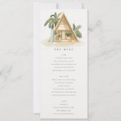 Invitation Rustic Tropical Palm Beach Shack Menu Mariage (Devant)