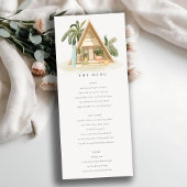 Invitation Rustic Tropical Palm Beach Shack Menu Mariage