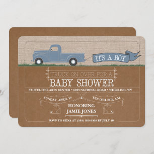 Invitation Rustic Truck C'est un bébé avec une douche Invitat