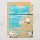 Invitation Rustic Turquoise Beach Graduation Party (Devant / Derrière)