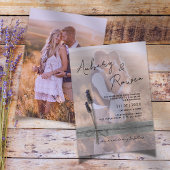 Invitation Rustic Twine Burlap Lavender Boho Photo Wedding
