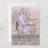 Invitation Rustic Twine Burlap Lavender Boho Photo Wedding (Devant)