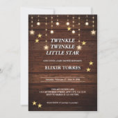 Invitation Rustic Twinkle Twinkle Little Star Baby shower (Devant)