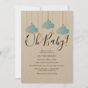 Invitation Rustic Twinkle Twinkle Oh Baby Baby shower