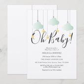 Invitation Rustic Twinkle Twinkle Oh Baby Baby shower (Devant / Derrière)