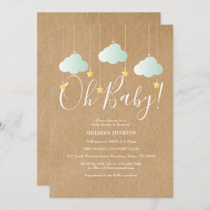 Invitation Rustic Twinkle Twinkle Oh Baby Baby shower