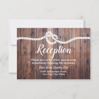 Invitation Rustic Tying Knot Grange Réception de mariage