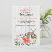 Invitation Rustic Un Petit Cerf Est Presque Là Baby shower (Debout devant)