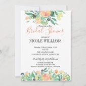 Invitation RUSTIC Vert aquarelle rose Fête des mariées de piv (Devant)