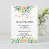 Invitation RUSTIC Vert aquarelle rose Fête des mariées de piv (Debout devant)