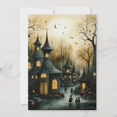 Invitation Rustic Village Bats Citrouilles Halloween Party (Dos)