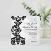 Invitation Rustic Vintage Black Mariage damassé Enregistrer l (Debout devant)