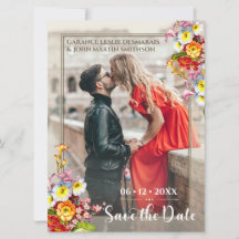 Rustic Vintage Floral Save the Date Add Your