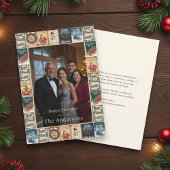 Invitation Rustic Vintage Noël Collage Photo Holiday