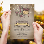 Invitation Rustic Vintage Retro Vineyard Mariage<br><div class="desc">Rustic String Lights Vineyard Vintage Vignoble Style Retro Faire-part de mariage ou dégustation de vin Invitation avec éléments de design peints à la main. (1) Pour plus de personnalisation, cliquez sur le bouton "Personnaliser" et utilisez notre outil de conception pour modifier ce modèle. Tous les styles de texte, couleurs, tailles...</div>
