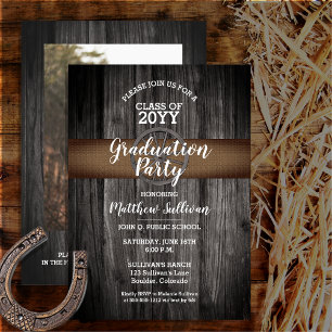 Invitation Rustic Wagon Wheel Class Année Graduation Party