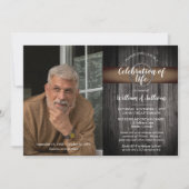 Invitation Rustic Wagon Wheel Wood Photo Célébration de la vi (Devant)