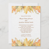 Invitation Rustic Watercolor Automne quitte Mariage | (Devant)